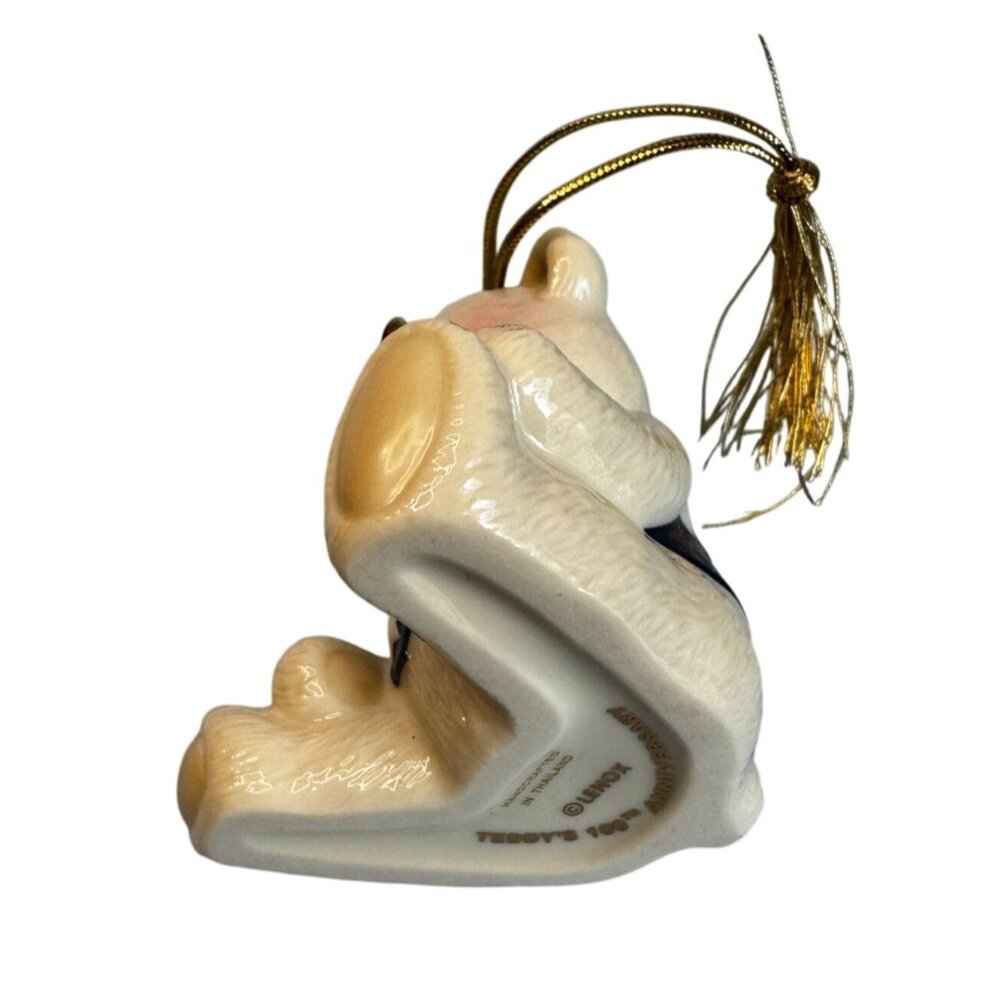 Brandys Teddy 96 Patriotic Bear Ornament Beige Ceramic With Glasses & Box - Picture 8 of 9